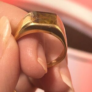 Vintage 10K Yellow Gold and Citrine Men’s Ring, 6.8 grms, SZ 10.25